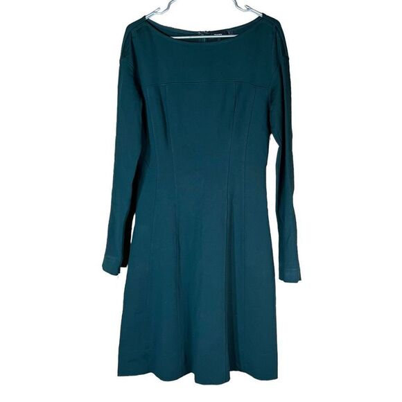 Theory Scuba Catalina Knit Long Sleeve Green Dress Size Large - Picture 1 of 10